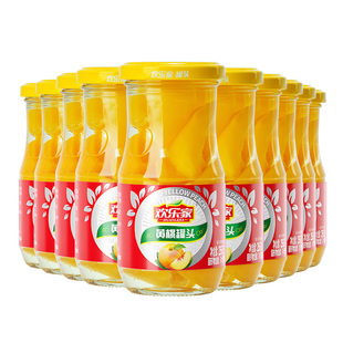 欢乐家 黄桃橘子罐头256g*10瓶 新鲜黄桃桔片爽桔子罐头水果罐头