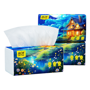 蓝漂5层加厚抽纸2包*260张柔韧耐用家用面巾纸卫生纸