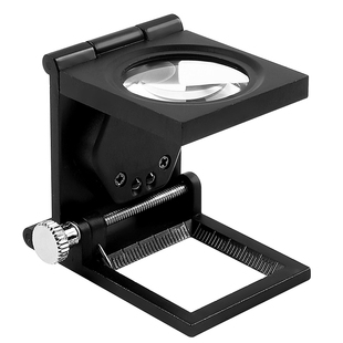 高清20倍叠式照布镜放大镜led灯维修纺织品看面料经纬密度测量尺