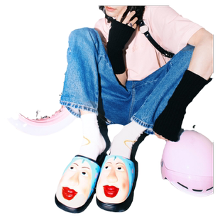 沈梦辰同款DAPHNELAB 棒棒糖面具拖鞋联名款厚底情侣拖鞋