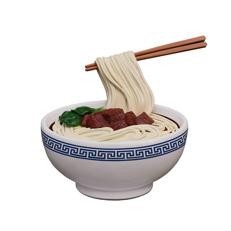 玻璃钢仿真牛肉面门头网红雕塑