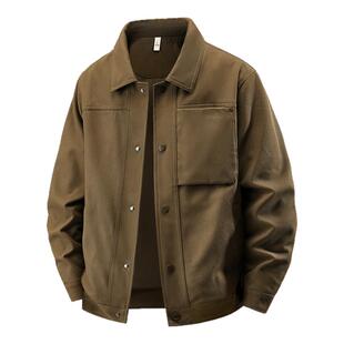 吉普休闲夹克男士春季2026新款宽松工装衣服春装翻领运动外套男款