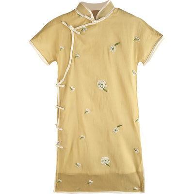 果拉拉改良版旗袍连衣裙