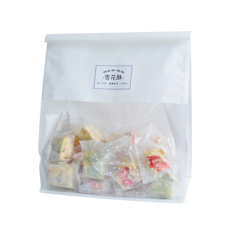 雪花酥牛轧糖包装袋网红饼干太妃糖阿胶糕零食手提卷边自封袋子