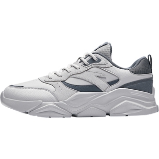 安踏男鞋皮面防水动鞋男款2026夏季新款厚底增高休闲老爹鞋子男款