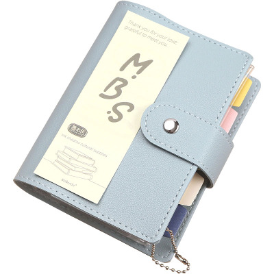 m5a7皮质双按扣活页手账本口袋本