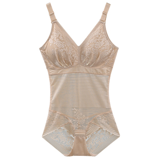 吊带连体塑身衣夏季薄款收腹束腰带胸垫一体式v领束身美体内衣女
