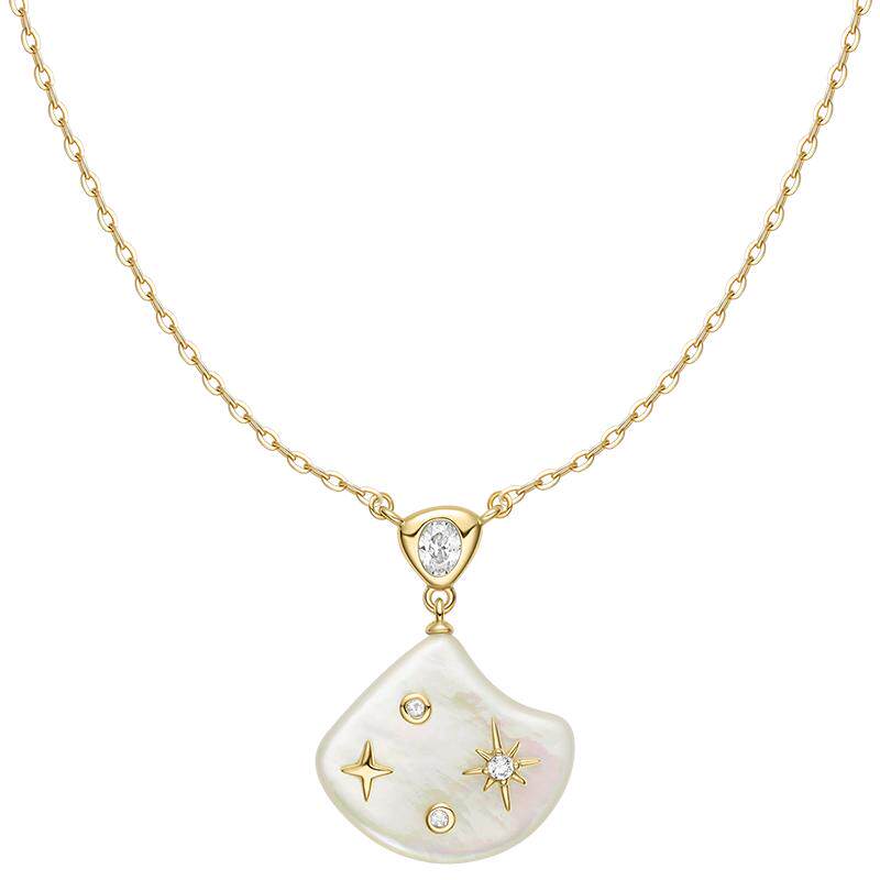 【自营】HEFANG Jewelry/何方珠宝贝母星光耳钉 锁骨链优雅度假风
