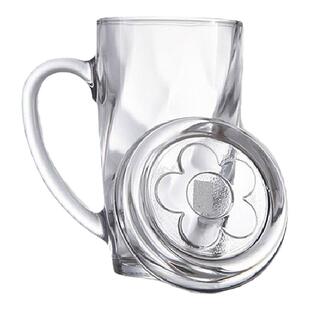 glasslock韩国进口钢化玻璃水杯带盖牛奶杯子马克杯泡茶杯咖啡杯