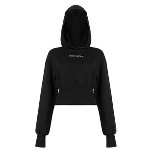 炸街盐系黑色设计感小众卫衣女秋冬短款收腰连帽上衣洋气减龄甜酷