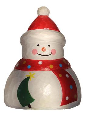 雪人圣诞老人木雕桌面装饰摆件