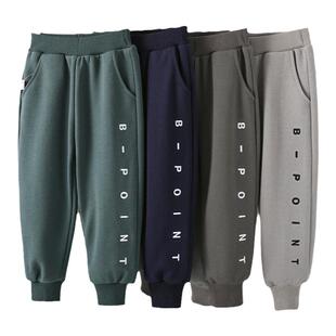 小数点男童春季新款单层长裤儿童运动裤春装休闲裤子束脚裤90-150