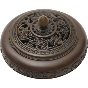 仿古纯铜香炉供佛檀香熏香炉家用紫铜色宣德炉沉香炉茶道焚香摆件