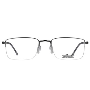 Silhouette诗乐眼镜框5457男士商务经典方形半框钛架近视可配镜片