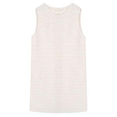 落落狷介白色小香风无袖连衣裙女