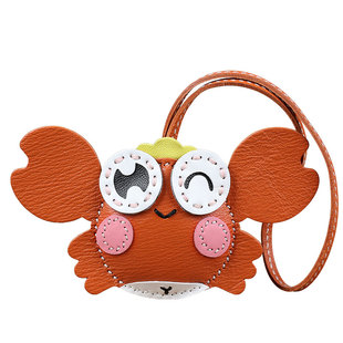 螃蟹挂件汽车吊饰男手工真皮包包挂件女巨蟹座钥匙扣挂饰轻奢同款