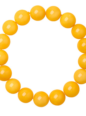 福妞天然蜜蜡手串女鸡油黄满蜜圆珠手链高品质毕业级送妈妈礼物