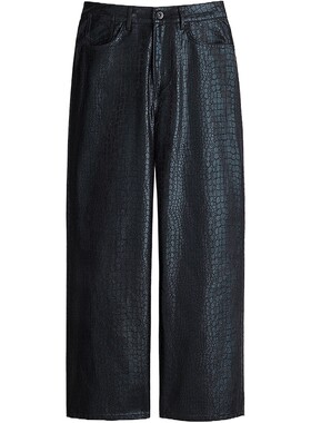 HM女装休闲裤夏季法式礼服低腰宽松版直筒通勤阔腿裤1246273