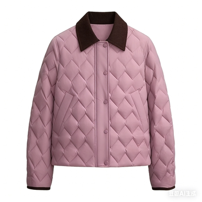 雅鹿洋气轻薄小羽绒服女款2026早春新款小个子短款衬衫领保暖外套