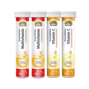 【自营】4支装德国进口SUNLIFE泡腾片多种复合+维生素C维C