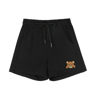 毛圈纯棉短裤女夏2025新款小个子显瘦外穿宽松高腰大码胖mm运动裤