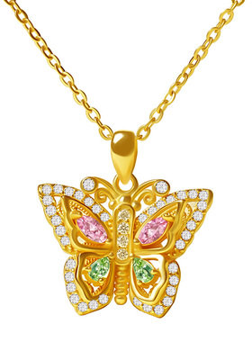 宫里上新蝴蝶项链冬季毛衣链