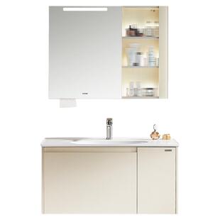 【百亿补贴】安华卫浴浴室柜法式奶油风陶瓷一体盆家用洗漱台沐光