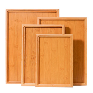 竹木制托盘餐饮垫纸商用日式长方形烧烤烘焙水杯茶具上菜实木盘子