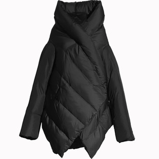 2025新款宽松斗篷韩版个性a字大摆时尚茧型短款加厚超轻羽绒服女