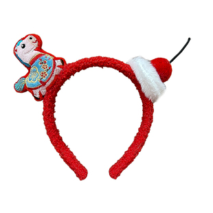 新年马年可爱小马红色发箍女高颅顶不勒头防滑头箍洗脸发卡头饰