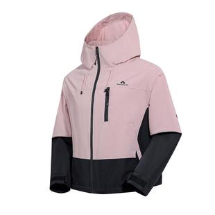 拓路者春秋季户外运动夹克女宽松连帽拼色徒步登山短款小个子外套