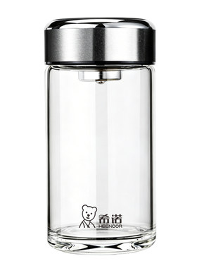 希诺单层加厚男女便携透明玻璃杯