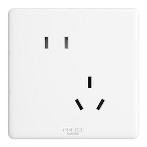 德力西奶油风开关插座86型暗装墙壁面板一开五孔16A家用电源815白