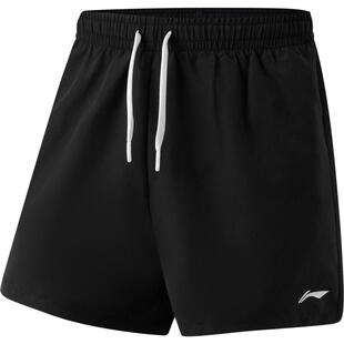 李宁短裤游泳系列男士休闲运动黑色男子裤装舒适轻便防晒沙滩裤