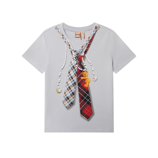 【视错】LALABOBO假两件T恤26年夏新原创校园风高街短袖圆领上衣