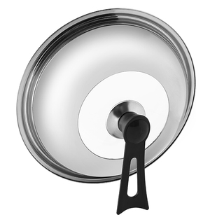 锅盖家用不锈钢镶玻璃组合盖子把手圆形万能通用炒锅铁锅盖帽配件