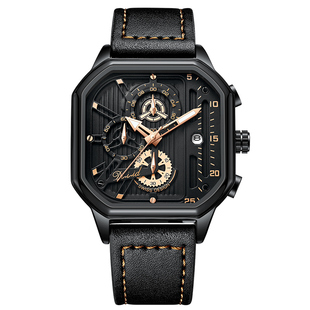 【新年礼物】正品名牌手表男士方形潮流表男款全自动防水夜光腕表