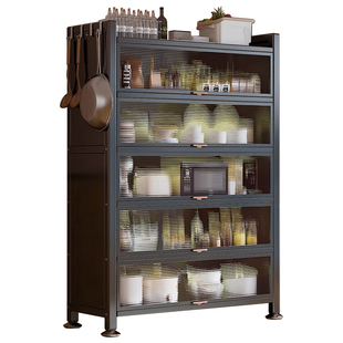 空云家用厨房置物柜子钢制橱柜餐边收纳架多层餐边柜餐厅杂物柜子