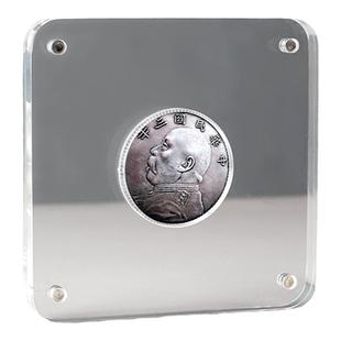 亚克力框铜钱芯片钱币金银币袁大头像章徽章胸章硬币展示框可定制