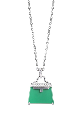 天然绿玉髓包包吊坠项链