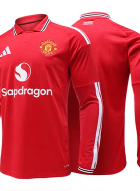 Adidas曼联C罗印号球衣阿迪达斯26/27赛季主场长袖球迷版KC4773