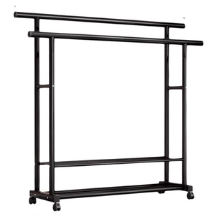 简易衣架落地家用卧室可移动挂衣架室内阳台晾衣架宿舍双杆衣帽架