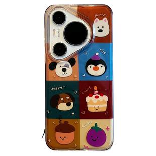 拓岚 适用华为mate60pro+手机壳双层韩风趣味卡通可爱jellycat企鹅蛋糕pura70pro链条挂绳硅胶全包防摔网红女