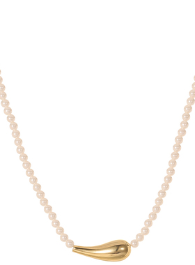 时尚年轻款小米珠金色项链