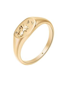 【自营】daisy beauty浮雕印章雏菊戒指女S925纯银个性百搭指环女