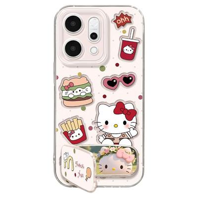 适用opporeno14手机壳女款reno12pro+保护套13全包9pro硅胶8防摔reno7se透明oppo软壳6镂空11外壳KT猫10好看