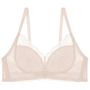 爱美丽内衣无钢圈大胸包容显小洞洞杯蕾丝薄杯全罩杯文胸IM17AWS1