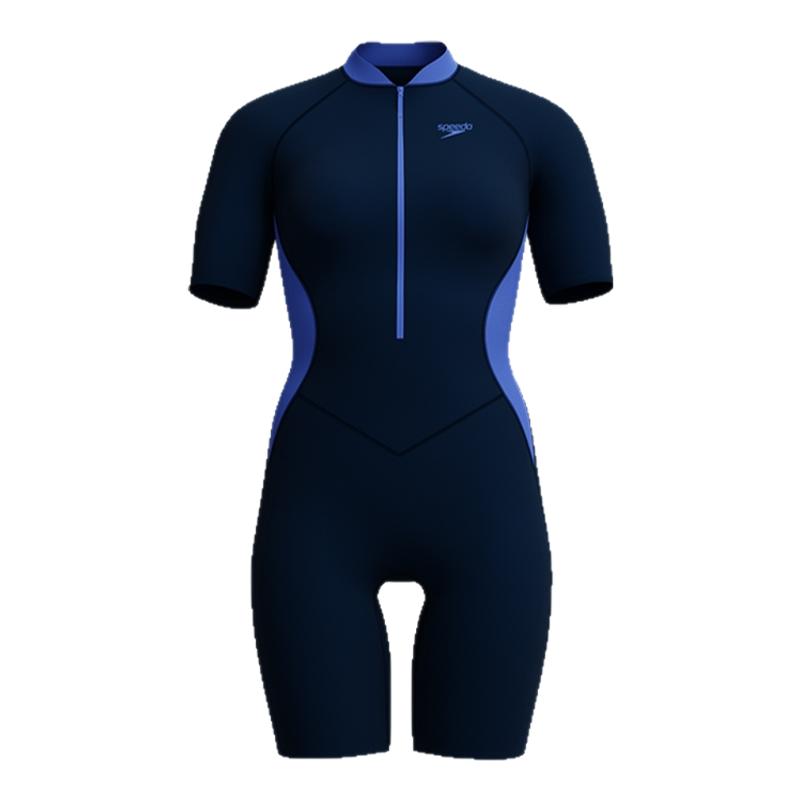 Speedo2泳衣女短袖防晒连体泳衣