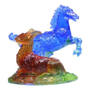 集雅轩宋韶光大师2026马年吉祥物属马本命年马羊喜合琉璃摆件礼品