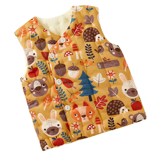 宝宝马甲纯棉花手工坎肩儿童加厚保暖坎肩男女童婴儿秋冬季棉背心